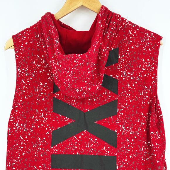 Bare Fox Chicago Bulls Logo Hooded Tank Top Medium Streetwear Paint Splatter NBA - Picture 7 of 9